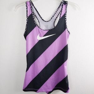 Nike pro dri fit striped racer back tank top